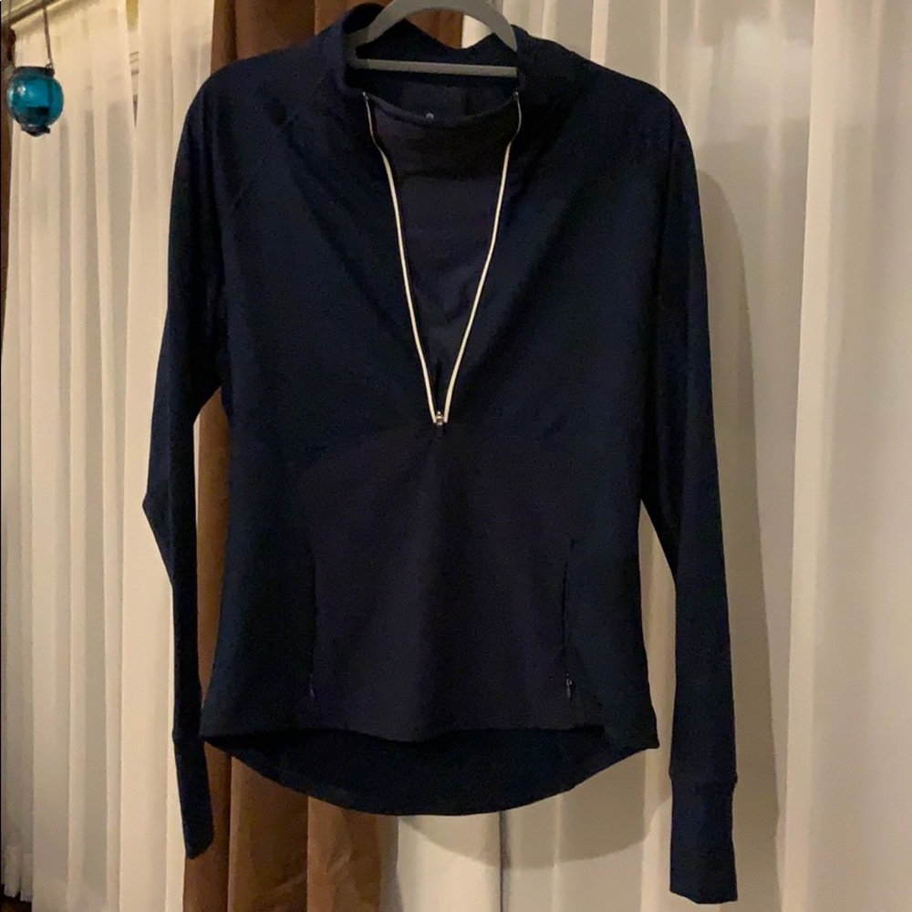 NWOT Athleta half zip top. Beautiful navy blue.